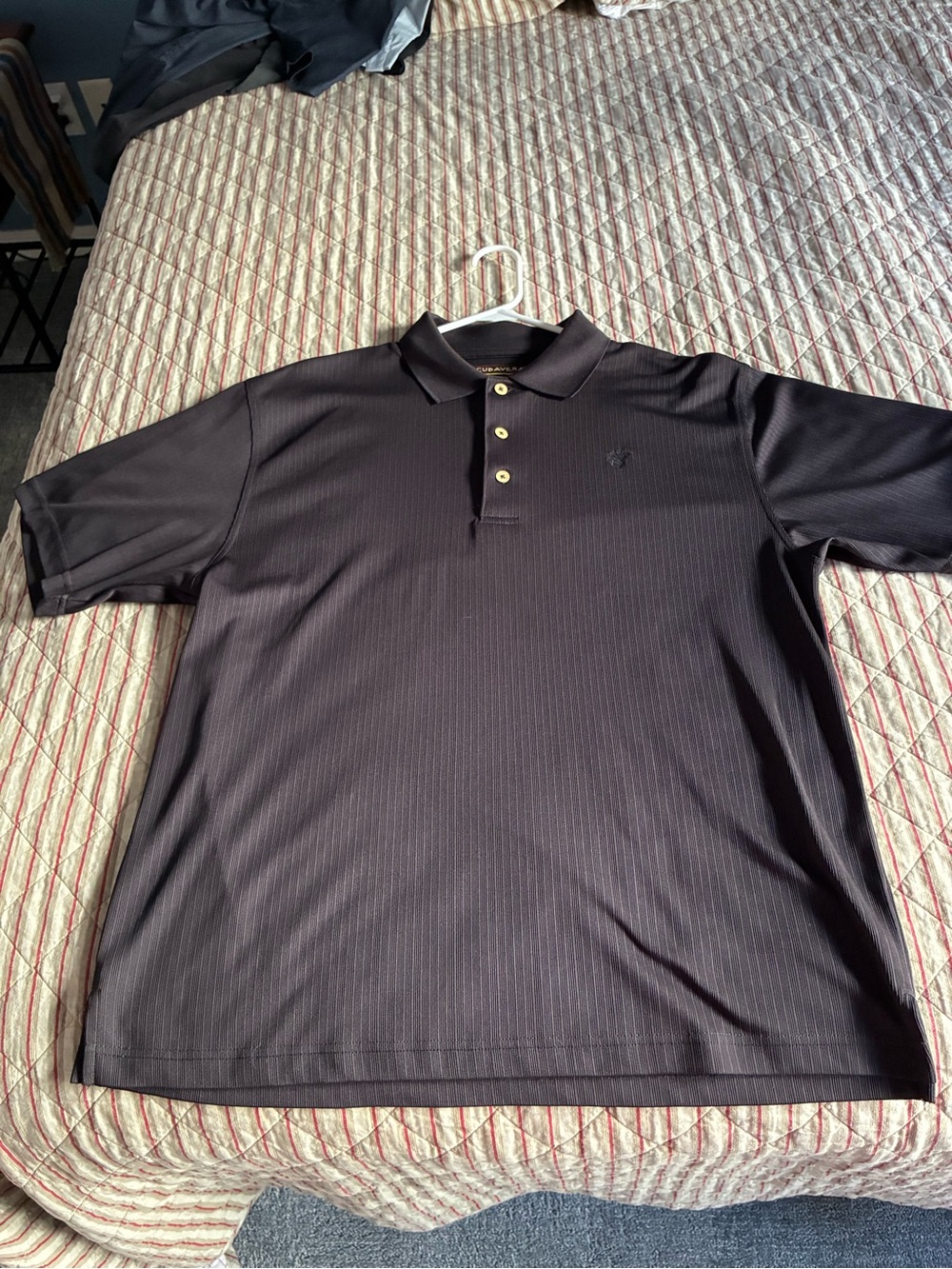 Cubavera Black Polo with Contrast Buttons